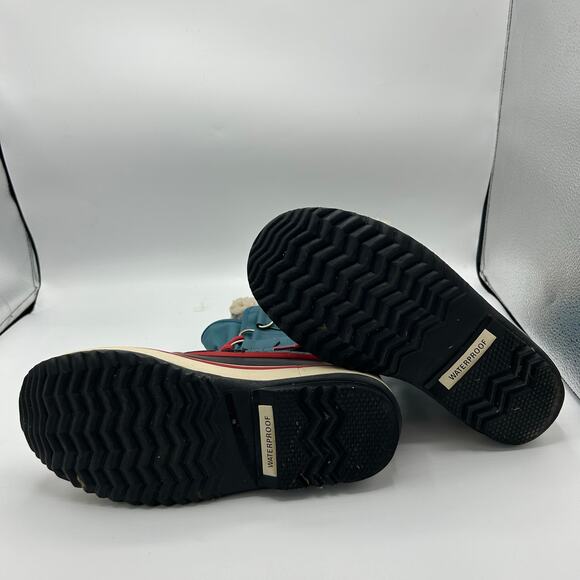 Sorel Winter Carnival Snow Boots Women’s 8 Blue Pink Waterproof Insulated - Picture 5 of 16